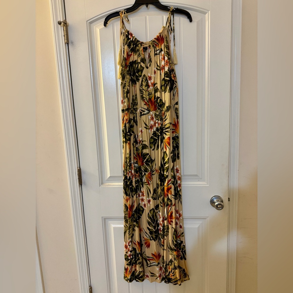 City Chic Tropical Print Dress - Green and Orange Size 16W